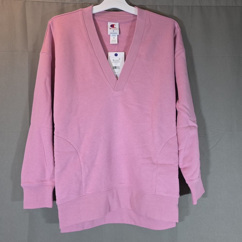 Champion‎ Gameday Deep V Tunic Women's Size Small Side Pockets Cosmic Pink New